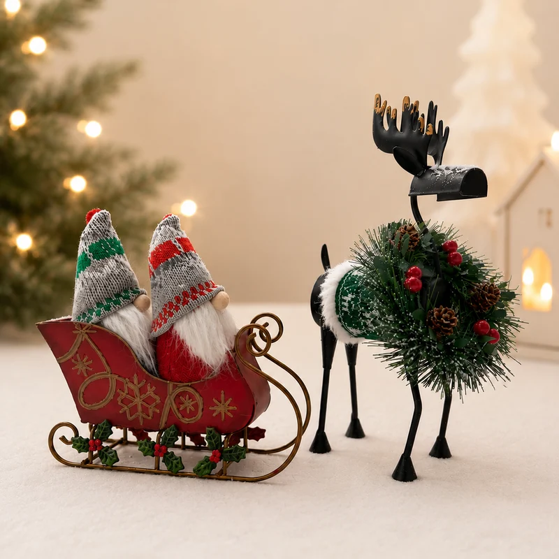 Reindeer, Sleigh & Gnome Set