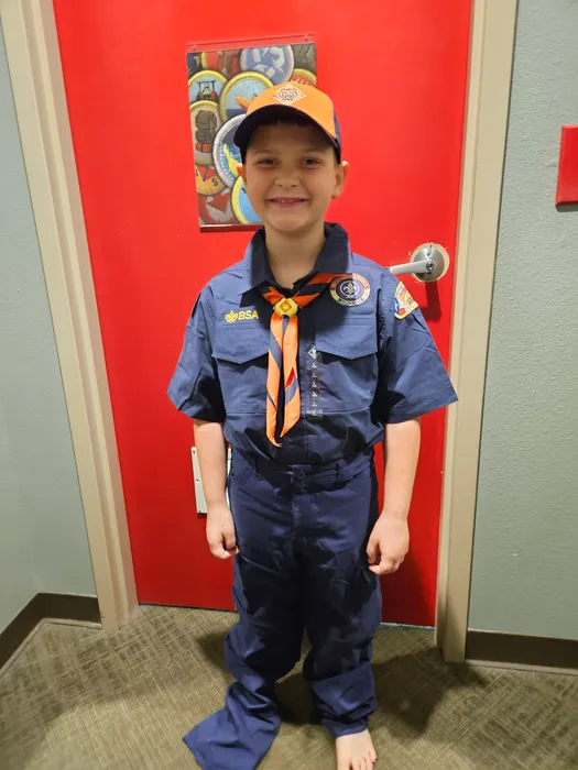 Wyatt wearing an earlier Cub Scout uniform